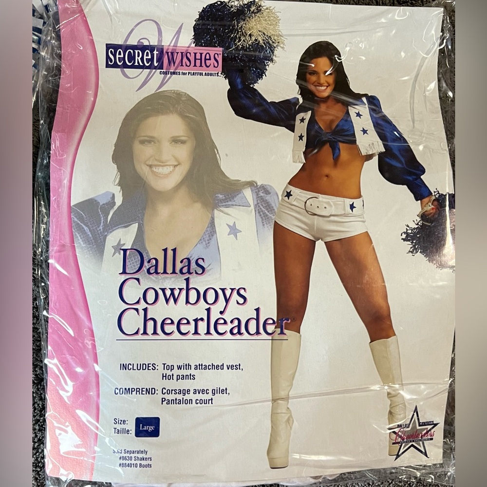 Large, Dallas Cowboys cheerleader costume set.
